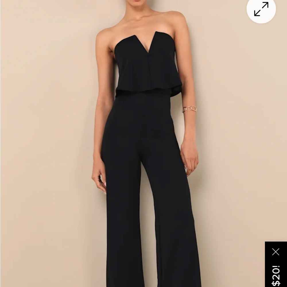 Lulu's Black Strapless Jumpsuit